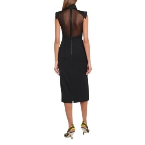 FENDI COLLAR MESH TRIM DRESS SIZE 44 IT M US WITH TAGS - Picture 6 of 15